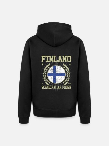 Cool Finland Design - Unisex Premium Organic Zip Hoodie - black