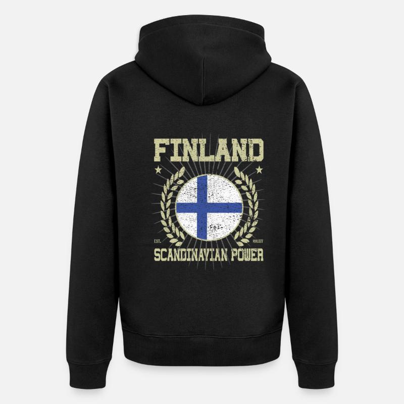 Design finlandais cool - Veste à capuche bio Premium Unisexe - noir