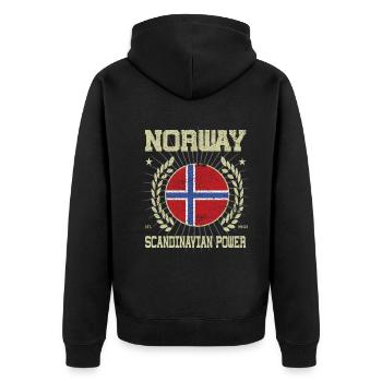 Design Cool Norvège - Veste à capuche bio Premium Unisexe - noir - Dos - Nico (187cm)