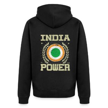 Design de l’Inde cool - Veste à capuche bio Premium Unisexe - noir - Dos - Nico (187cm)