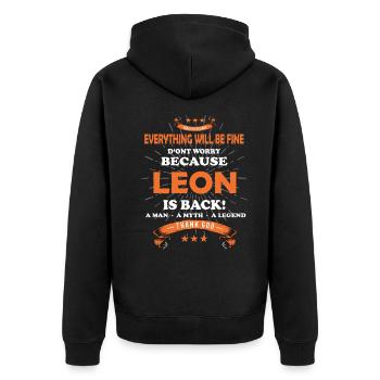 Everything will be fine Leon Is back - Unisex Premium Organic Zip Hoodie - black - Back - Nico (187cm)