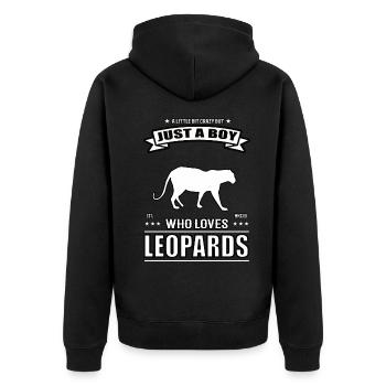 Juste un garçon qui aime la tenue léopard - Veste à capuche bio Premium Unisexe - noir - Dos - Nico (187cm)