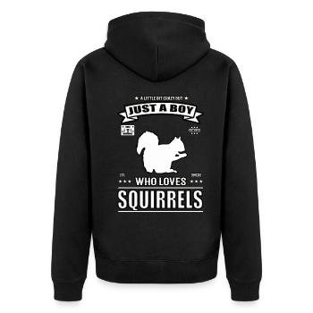 Just a Boy Who Loves Squirrel Outfit - Unisex Premium Organic Zip Hoodie - black - Back - Nico (187cm)