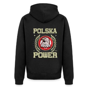 Design de la Pologne cool - Veste à capuche bio Premium Unisexe - noir - Dos - Nico (187cm)