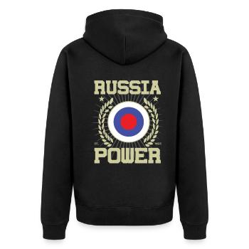 Design Cool Russie - Veste à capuche bio Premium Unisexe - noir - Dos - Nico (187cm)