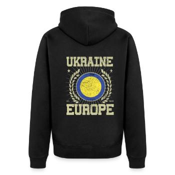 Design cool de l’Ukraine - Veste à capuche bio Premium Unisexe - noir - Dos - Nico (187cm)