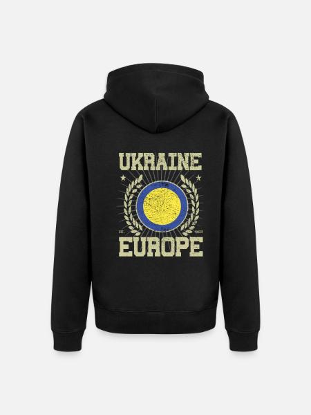 Cool Ukraine Design - Unisex Premium Organic Zip Hoodie - black
