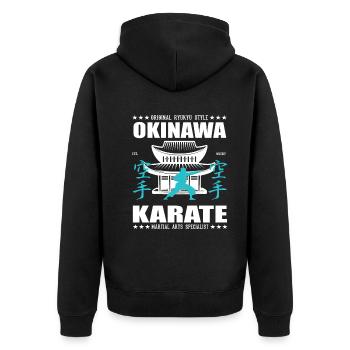 conception d’arts martiaux Karate-Do cool avec kanji - Veste à capuche bio Premium Unisexe - noir - Dos - Nico (187cm)