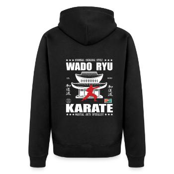 Conception d’arts martiaux Wado-Ryu cool avec kanji - Veste à capuche bio Premium Unisexe - noir - Dos - Nico (187cm)