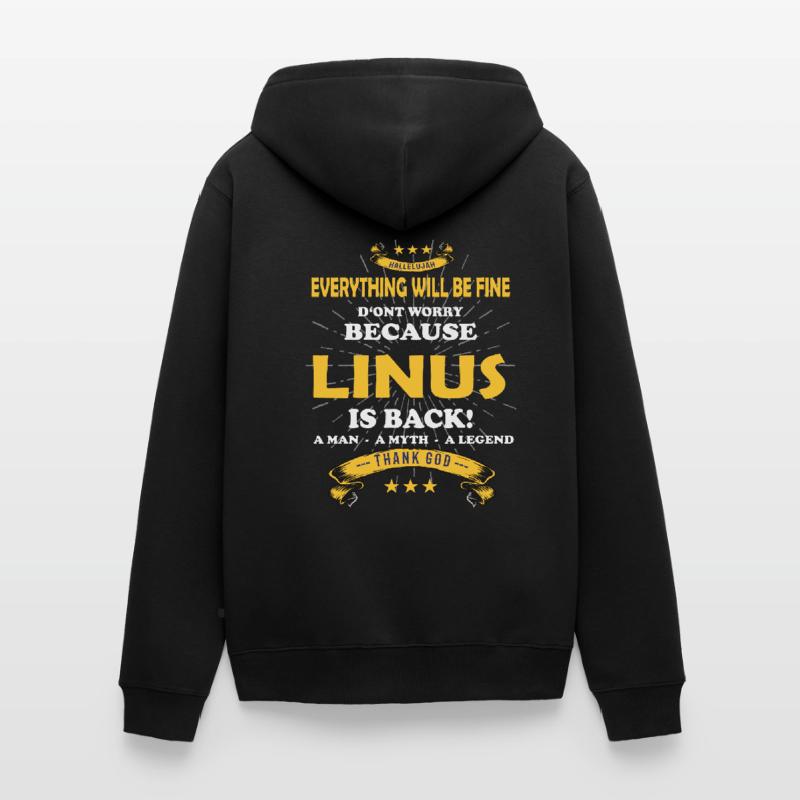 Everything will be fine Linus Is back Unisex Premium Organic Zip Hoodie