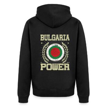 Design Cool Bulgarie - Veste à capuche bio Premium Unisexe - noir - Dos - Nico (187cm)