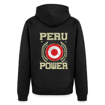 Design Cool Pérou - Veste à capuche bio Premium Unisexe - noir - Dos - Nico (187cm)