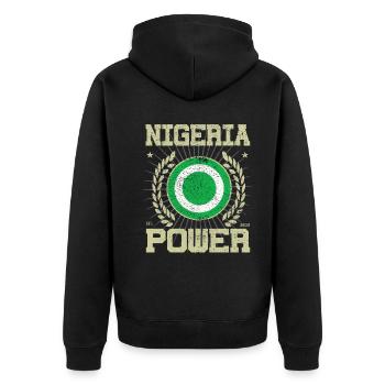 Cool Nigeria Design - Veste à capuche bio Premium Unisexe - noir - Dos - Nico (187cm)