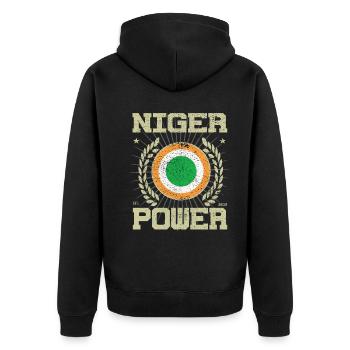 Cool Niger Design - Veste à capuche bio Premium Unisexe - noir - Dos - Nico (187cm)