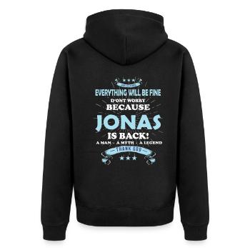 Everything will be fine Jonas Is back - Unisex Premium Organic Zip Hoodie - black - Back - Nico (187cm)