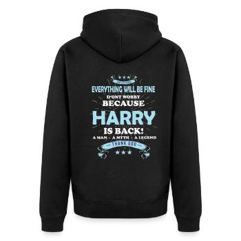 Everything will be fine Harry Is back - Unisex Premium Organic Zip Hoodie - black - Back - Nico (187cm)