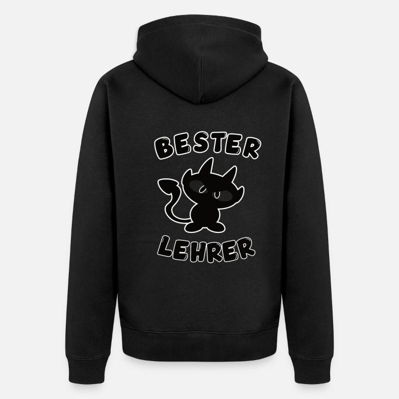 cooles bester Lehrer Design - Unisex Premium Bio Zip Hoodie - Schwarz