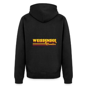 cool Weissensee Berlin district design - Unisex Premium Organic Zip Hoodie - black - Back - Nico (187cm)