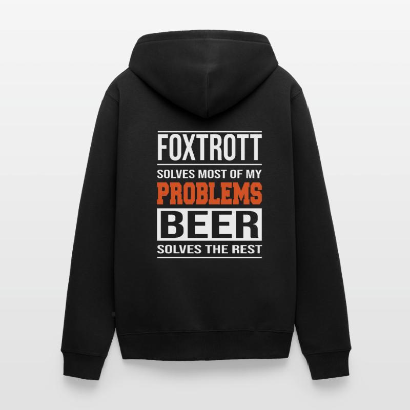 Foxtrot solves problems, beer solves the rest Unisex Premium Organic Zip Hoodie