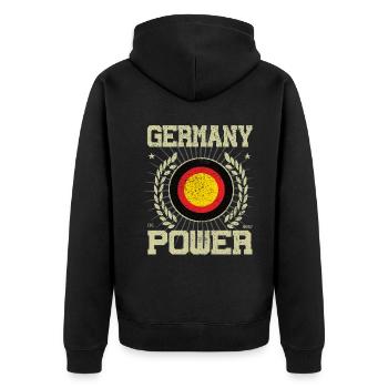Allemagne cool, Design - Veste à capuche bio Premium Unisexe - noir - Dos - Nico (187cm)