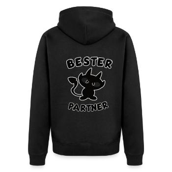 cool best partner design - Unisex Premium Organic Zip Hoodie - black - Back - Nico (187cm)