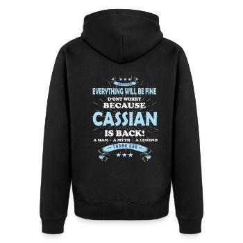 Everything will be fine Niklas Is back - Unisex Premium Bio Zip Hoodie - Schwarz - Hinten - Nico (187cm)