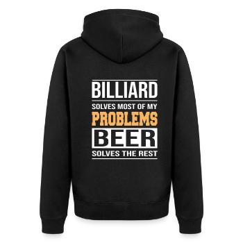 Le billard résout la plupart de mes problèmes Design - Veste à capuche bio Premium Unisexe - noir - Dos - Nico (187cm)