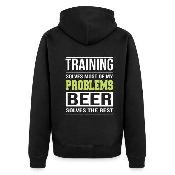 Training outstanding and successfully passed - Unisex Premium Organic Zip Hoodie - black - Back - Nico (187cm)