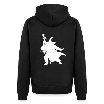 Silhouette de magicien - Design pour la bobine de fantaisie - Veste à capuche bio Premium Unisexe - noir - Dos - Nico (187cm)