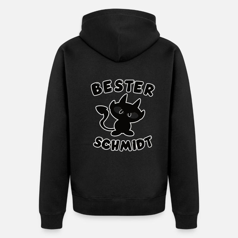 cooles bester Schmidt Design - Unisex Premium Bio Zip Hoodie - Schwarz