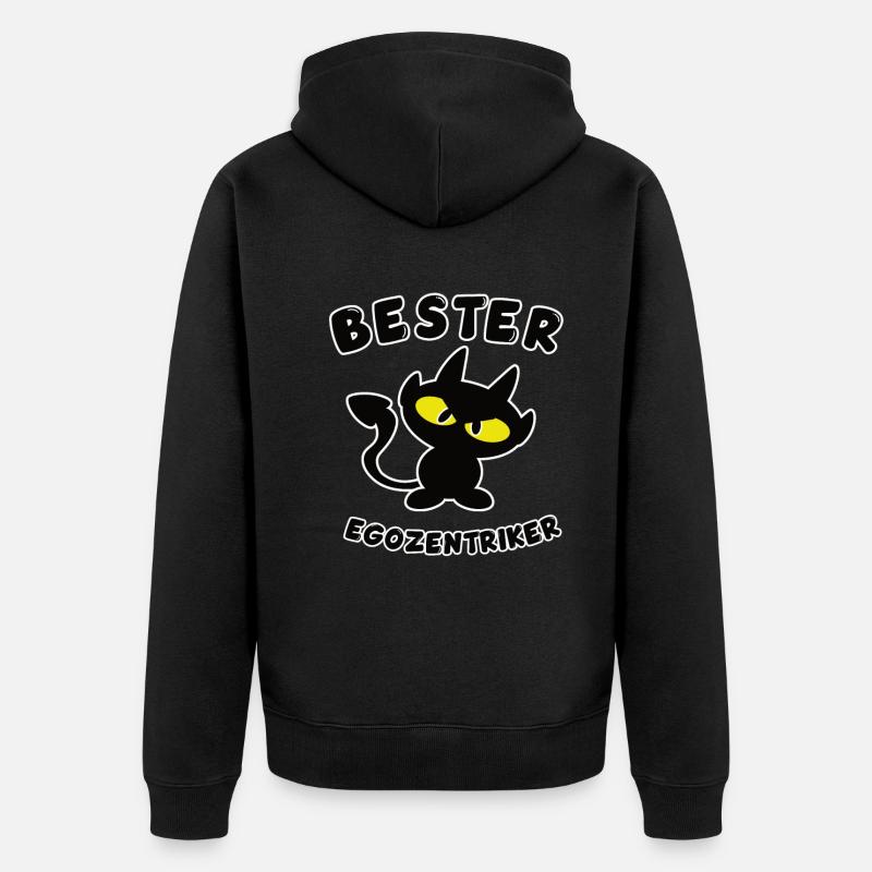 cooles bester Egozentriker Design - Unisex Premium Bio Zip Hoodie - Schwarz