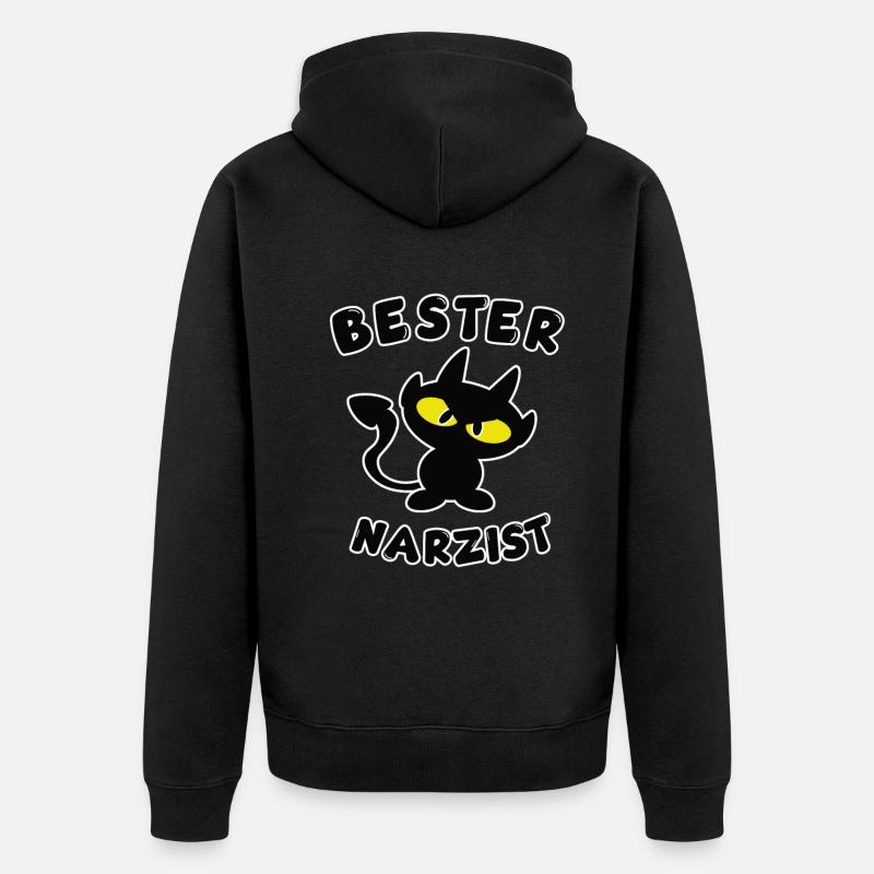 cooles bester Narzist Design - Unisex Premium Bio Zip Hoodie - Schwarz