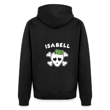 Pirate Isabell Design for Girls and Women - Unisex Premium Organic Zip Hoodie - black - Back - Nico (187cm)