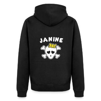 Pirate Janine Design for Girls and Women - Unisex Premium Organic Zip Hoodie - black - Back - Nico (187cm)