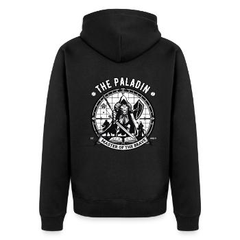Rollenspiel Paladin Design für den Rollenspieler - Unisex Premium Bio Zip Hoodie - Schwarz - Hinten - Nico (187cm)