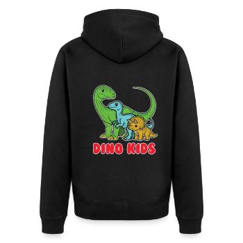 Dino Kids - Design de dinosaure mignon pour enfants - Veste à capuche bio Premium Unisexe - noir - Dos - Nico (187cm)