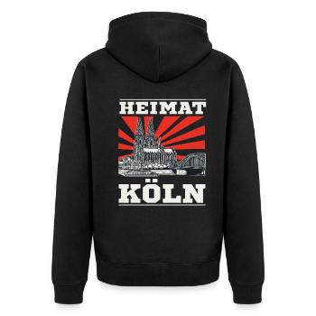 Heimat Köln Design for the people of Cologne - Unisex Premium Organic Zip Hoodie - black - Back - Nico (187cm)