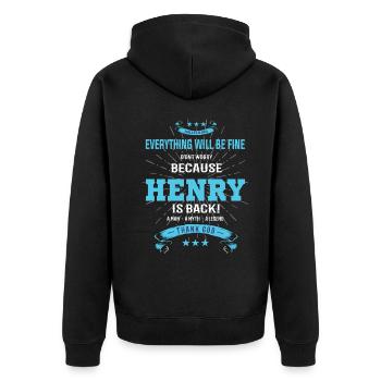 Tout ira bien Henry est de retour - Veste à capuche bio Premium Unisexe - noir - Dos - Nico (187cm)
