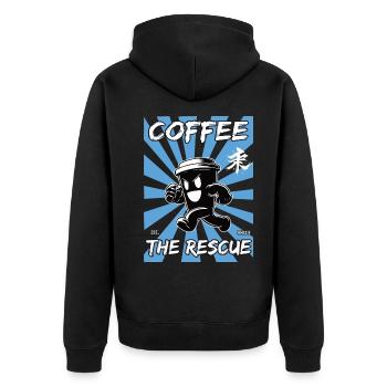Le café à la rescousse - Veste à capuche bio Premium Unisexe - noir - Dos - Nico (187cm)