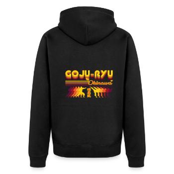 Goju-Ryu Karaté Design Rétro - Veste à capuche bio Premium Unisexe - noir - Dos - Nico (187cm)