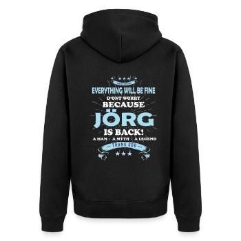 Tout ira bien Jörg est de retour - Veste à capuche bio Premium Unisexe - noir - Dos - Nico (187cm)