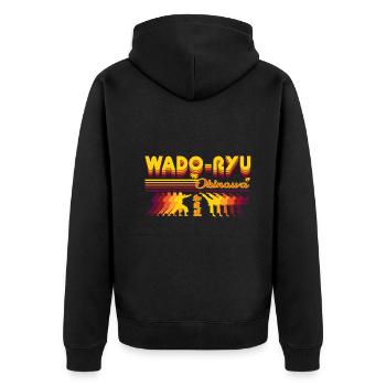 Wado-Ryu Karaté Design Rétro - Veste à capuche bio Premium Unisexe - noir - Dos - Nico (187cm)