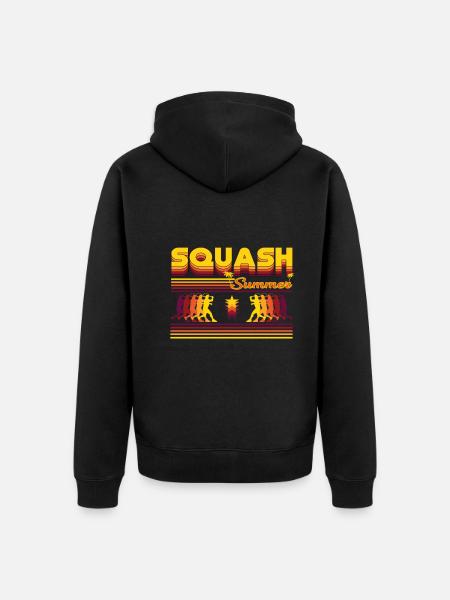 Retro Squash Summer Design - Unisex Premium Organic Zip Hoodie - black