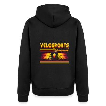Design estival rétro Velosport pour le fan de cyclisme - Veste à capuche bio Premium Unisexe - noir - Dos - Nico (187cm)