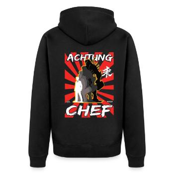 Attention Chef Design - Metamorphosis into a Monster - Unisex Premium Organic Zip Hoodie - black - Back - Nico (187cm)