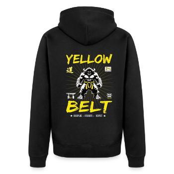 Ceinture jaune en arts martiaux - Ceinture jaune - Veste à capuche bio Premium Unisexe - noir - Dos - Nico (187cm)