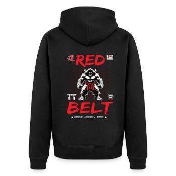 Ceinture rouge en arts martiaux - Ceinture rouge - Veste à capuche bio Premium Unisexe - noir - Dos - Nico (187cm)