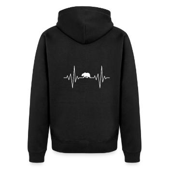 my heart sleeps for bears design - Unisex Premium Organic Zip Hoodie - black - Back - Nico (187cm)