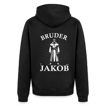 Frère Jakob Design avec le moine de la Kinderli - Veste à capuche bio Premium Unisexe - noir - Dos - Nico (187cm)