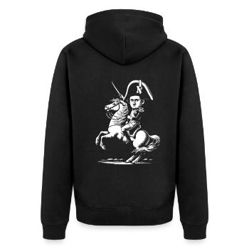 Drôle de Napoléon Bonaparte Design avec cheval et S - Veste à capuche bio Premium Unisexe - noir - Dos - Nico (187cm)